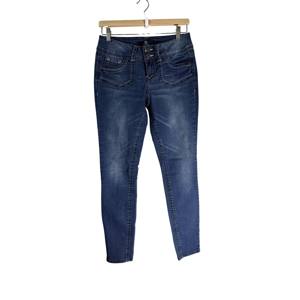 BB Jeans Juniors 9 Blue Medium Wash Skinny Stretch Pockets Slim Fit Denim